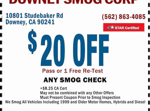 Downey Smog Check Coupon